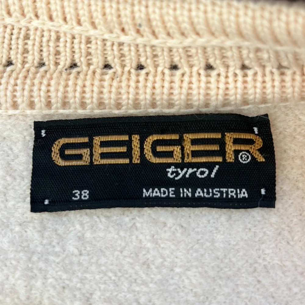 🔥HP🔥GEIGER Tyrol boiled Wool Jacket Sz 38 or S/XS, cream / beige - Picture 10 of 16